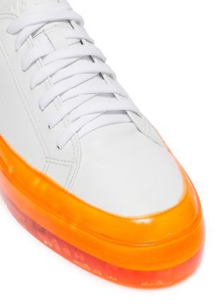 Detail View - Click To Enlarge - MSGM - 'Floating' neon sole leather sneakers