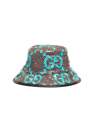 Main View - Click To Enlarge - GUCCI - 'Fedora Check' sequin logo bucket hat