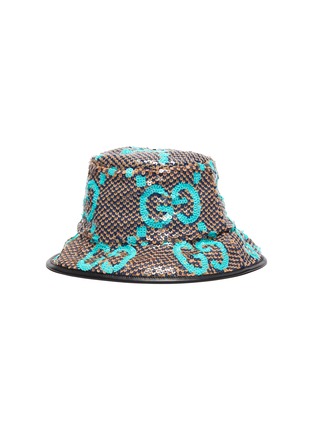 Figure View - Click To Enlarge - GUCCI - 'Fedora Check' sequin logo bucket hat