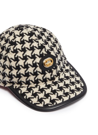 Detail View - Click To Enlarge - GUCCI - Logo appliqué houndstooth baseball cap