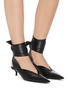 Figure View - Click To Enlarge - BALENCIAGA - 'Dance Knife' wraparound ankle tie leather mules