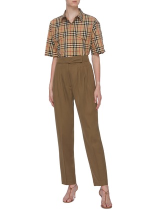 Figure View - Click To Enlarge - BURBERRY - Pleated virgin wool suiting pants
