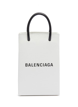 Main View - Click To Enlarge - BALENCIAGA - Logo print leather tote