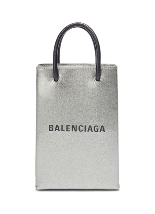 Main View - Click To Enlarge - BALENCIAGA - Logo print leather tote