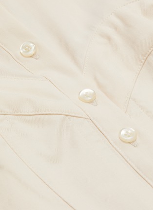 Detail View - Click To Enlarge - AKIRA NAKA - Lace-up corset panel twill shirt dress