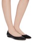 Figure View - Click To Enlarge - SAM EDELMAN - 'Sally' suede panel leather skimmer flats