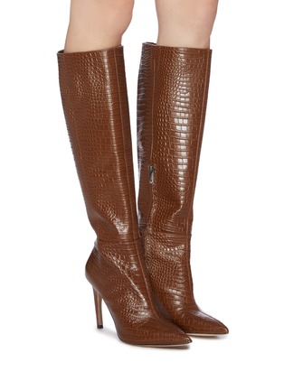 Figure View - Click To Enlarge - SAM EDELMAN - 'Fraya' croc-embossed leather knee high boots