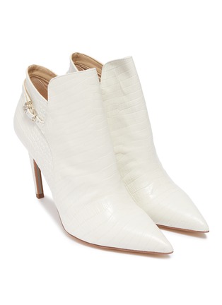 Detail View - Click To Enlarge - SAM EDELMAN - 'Fiora' croc-embossed leather ankle boots