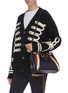 Front View - Click To Enlarge - GUCCI - 'Zumi' colourblock double stripes leather tote bag