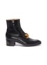 Main View - Click To Enlarge - GUCCI - Chain clasp leather ankle boots