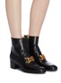 Figure View - Click To Enlarge - GUCCI - Chain clasp leather ankle boots
