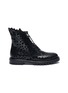 Main View - Click To Enlarge - ALAÏA - Openwork goat and calfskin leather combat boots