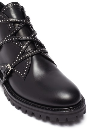 Detail View - Click To Enlarge - ALAÏA - Studded calfskin flat boots