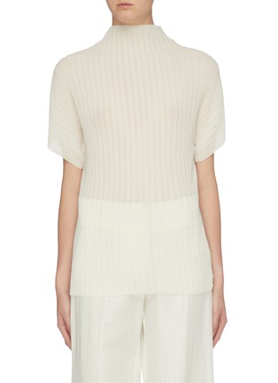 Main View - Click To Enlarge - THE ROW - 'Karolina' pleated crepe turtleneck T-shirt