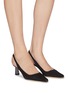 Figure View - Click To Enlarge - BY FAR - 'Diana' suede embellished heel slingback pumps