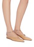 Figure View - Click To Enlarge - JIL SANDER - Ankle cuff point toe leather flats