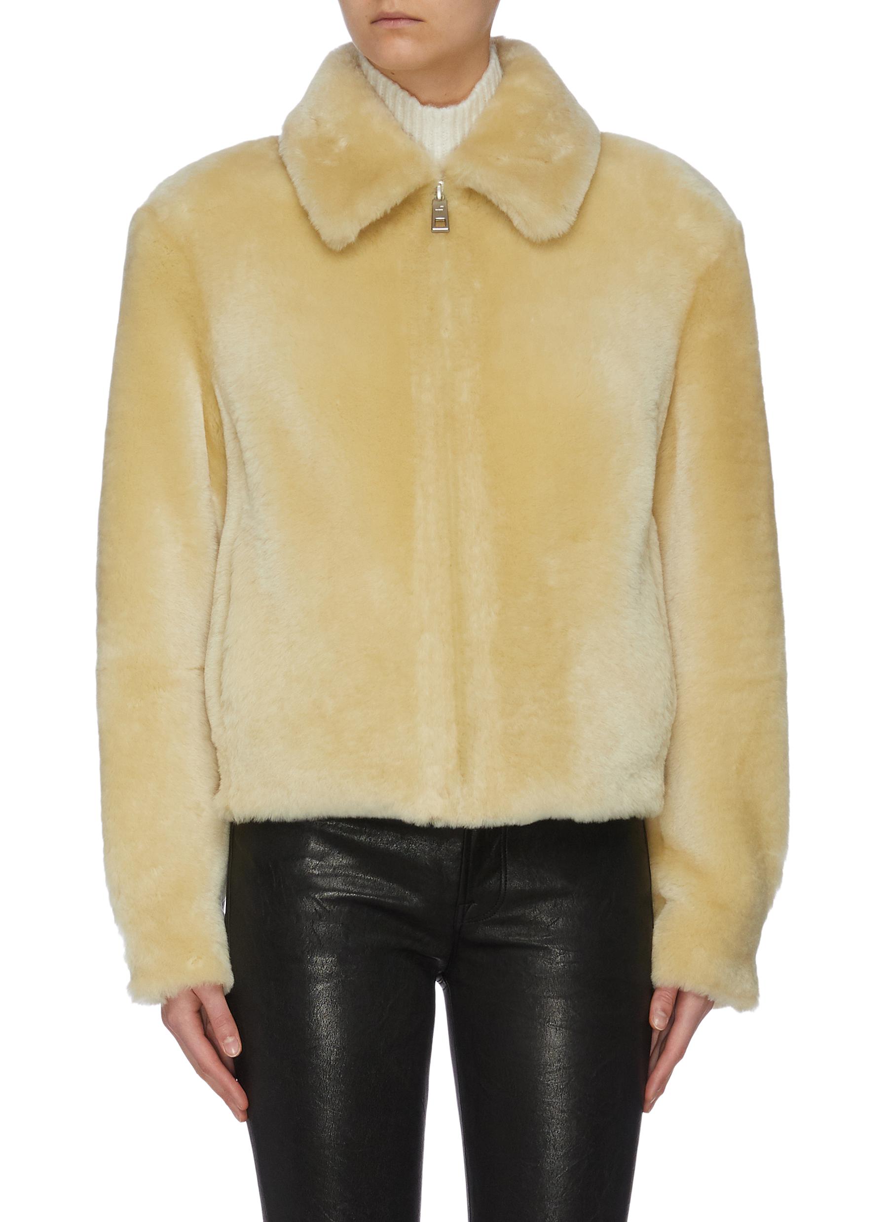 yellow shearling jacket