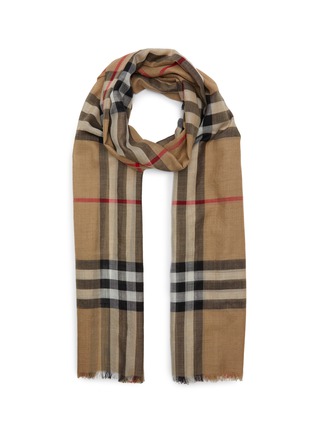 Main View - Click To Enlarge - BURBERRY - Giant check wool-mulberry silk scarf