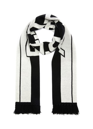 Main View - Click To Enlarge - BURBERRY - Logo stripe cashmere scarf