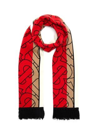 Main View - Click To Enlarge - BURBERRY - Monogram stripe cashmere scarf