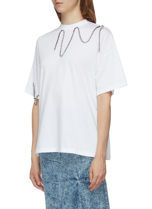 Front View - Click To Enlarge - CHRISTOPHER KANE - Squiggle glass crystal chain T-shirt