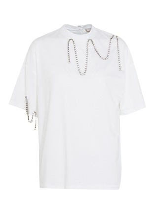 Main View - Click To Enlarge - CHRISTOPHER KANE - Squiggle glass crystal chain T-shirt