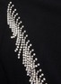  - CHRISTOPHER KANE - Glass crystal fringe cutout sleeve asymmetric virgin wool sweater