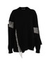 Main View - Click To Enlarge - CHRISTOPHER KANE - Glass crystal fringe cutout sleeve asymmetric virgin wool sweater