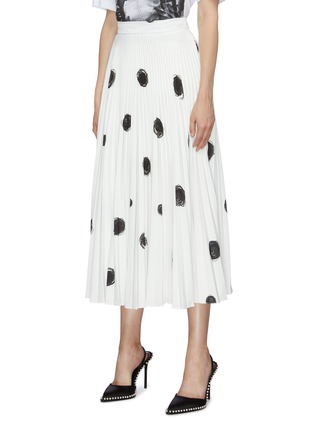 Front View - Click To Enlarge - CHRISTOPHER KANE - Pleated scribble dot print crepe skirt