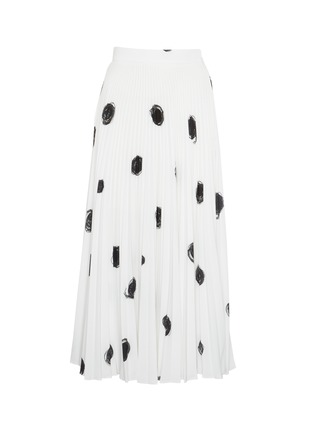 Main View - Click To Enlarge - CHRISTOPHER KANE - Pleated scribble dot print crepe skirt