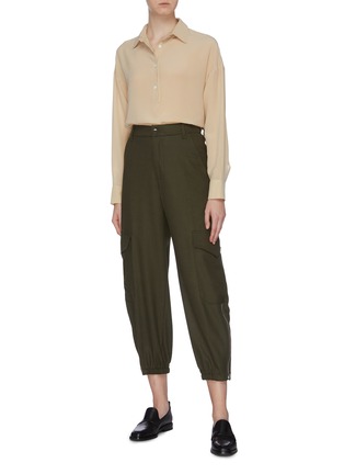 Figure View - Click To Enlarge - BARENA - Patch pocket tapered pants