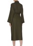 Back View - Click To Enlarge - BARENA - 'Demetra' belted cutout front flared sleeve shirt dress