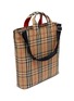Detail View - Click To Enlarge - BURBERRY - 'Artie' textured logo patch vintage check canvas tote