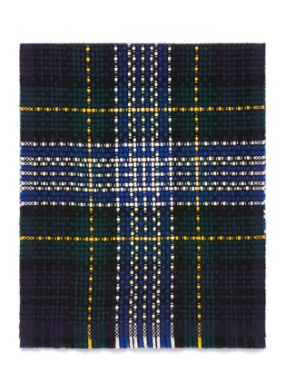 Detail View - Click To Enlarge - JOHNSTONS OF ELGIN - Tartan plaid cashmere basketweave scarf