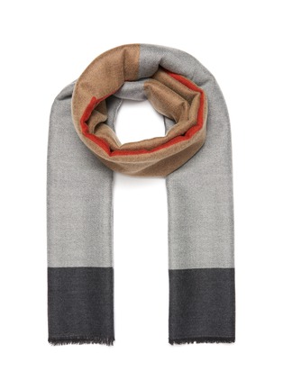 Main View - Click To Enlarge - JOHNSTONS OF ELGIN - Colourblock Merino wool scarf