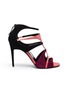 Main View - Click To Enlarge - PIERRE HARDY - 'Jerry' ankle strap colourblock geometric cutout suede sandals