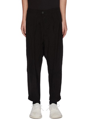 Main View - Click To Enlarge - ZIGGY CHEN - Asymmetric crop pleated pants