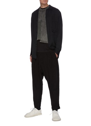 Figure View - Click To Enlarge - ZIGGY CHEN - Asymmetric crop pleated pants