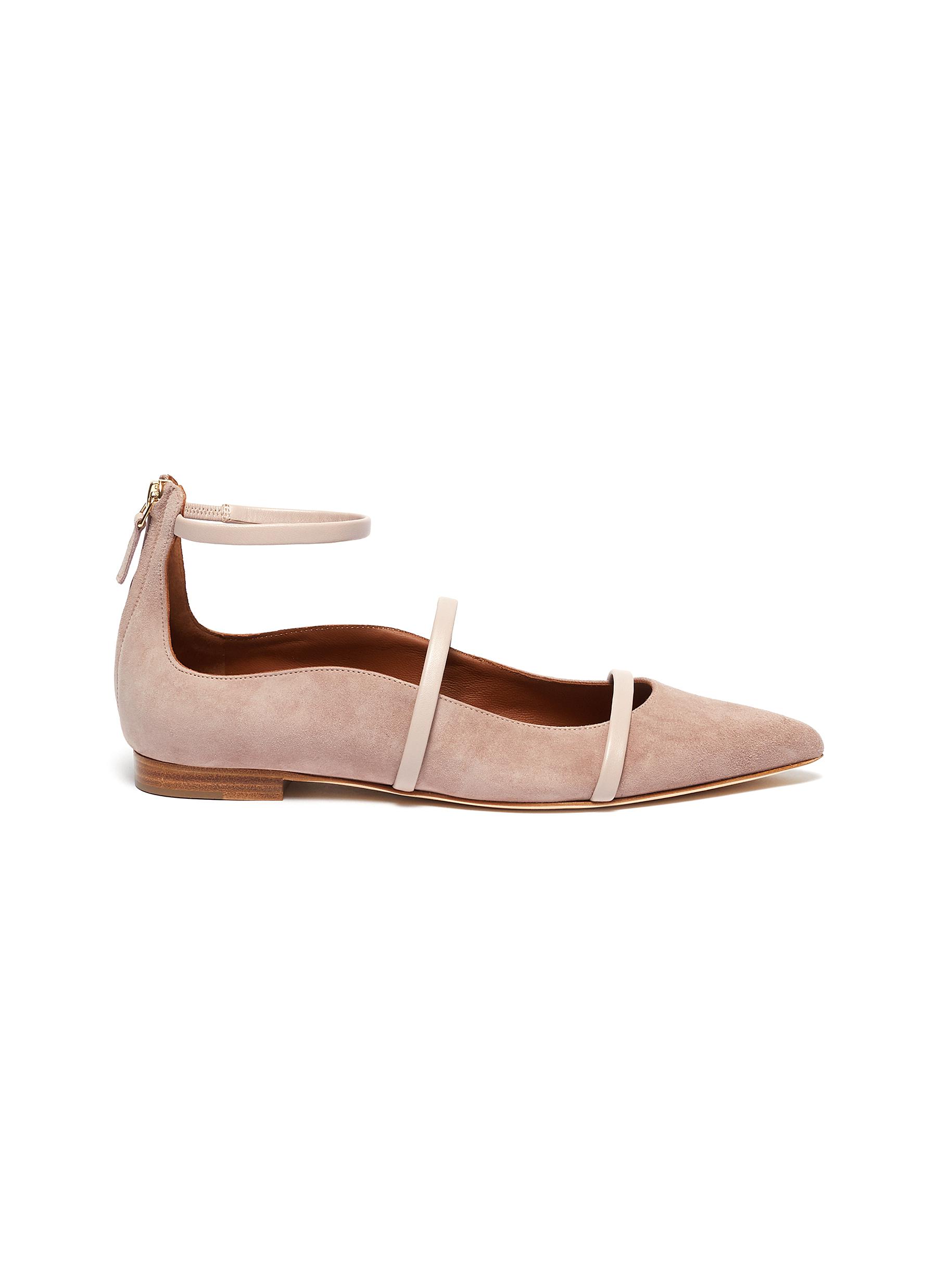 strappy leather flats
