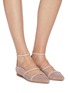 Figure View - Click To Enlarge - MALONE SOULIERS - 'Robyn' ankle strappy leather flats