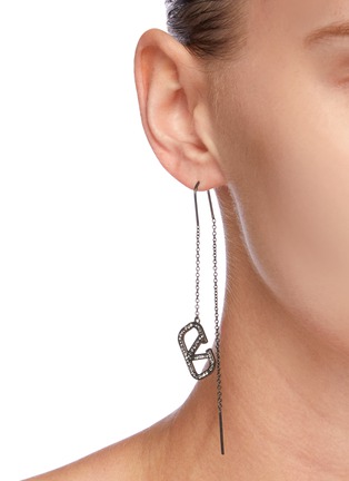 Figure View - Click To Enlarge - VALENTINO GARAVANI - Valentino Garavani Crystal embellished drop earrings