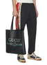 Figure View - Click To Enlarge - GUCCI - Logo print leather tote bag