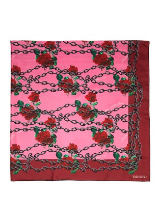 Detail View - Click To Enlarge - VALENTINO GARAVANI - Valentino Garavani x UNDERCOVER rose chain print silk scarf