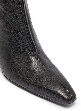 Detail View - Click To Enlarge - ROSETTA GETTY - Zip front leather ankle boots