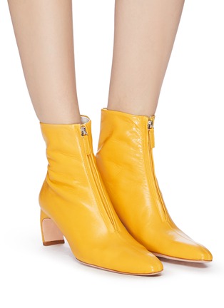 Figure View - Click To Enlarge - ROSETTA GETTY - Zip front leather ankle boots