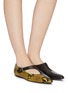 Figure View - Click To Enlarge - ROSETTA GETTY - Python embossed panel cutout buckled leather flats