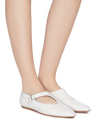 Figure View - Click To Enlarge - ROSETTA GETTY - Cutout buckled leather flats