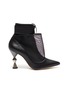 Main View - Click To Enlarge - MANOLO BLAHNIK - 'Lacus' leather mesh ankle boots