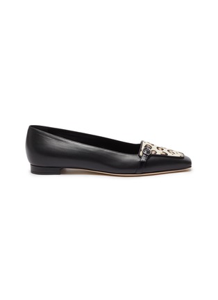 Main View - Click To Enlarge - MANOLO BLAHNIK - 'Dixon' leopard print calf hair loafers