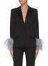 Main View - Click To Enlarge - 16ARLINGTON - Feather cuff pinstripe blazer